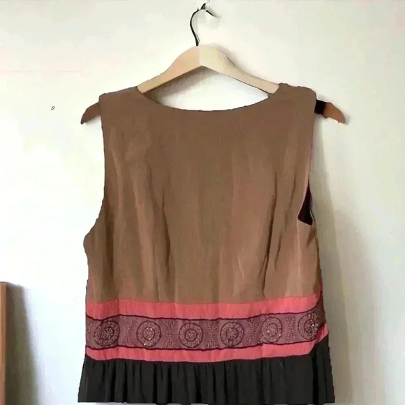 Robbie Bee Women’s Dress Sz 8 V-Neck Maxi Dress Brown and Coral Floral Dress - Picture 6 of 8